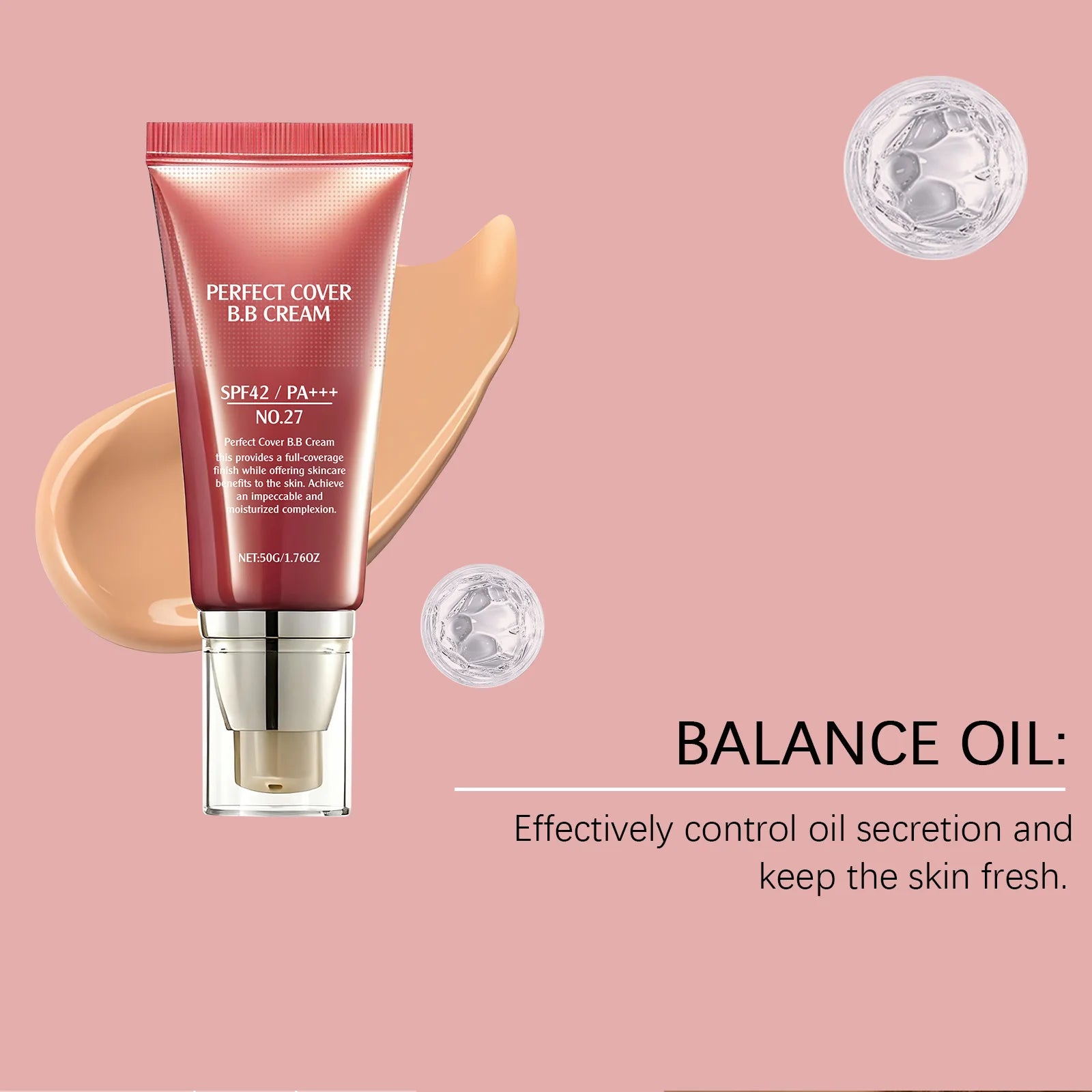 Concealer BB Cream Brightening Moisturizing Skin Oil Control Long-Lasting Makeup Full Coverage Natural Gentle Face Foundation